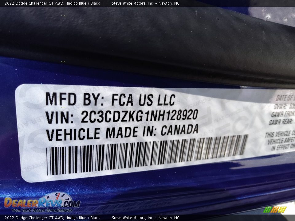 2022 Dodge Challenger GT AWD Indigo Blue / Black Photo #28
