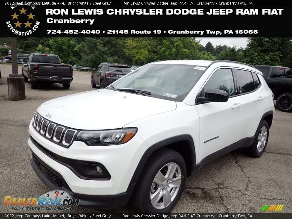 2022 Jeep Compass Latitude 4x4 Bright White / Steel Gray Photo #1