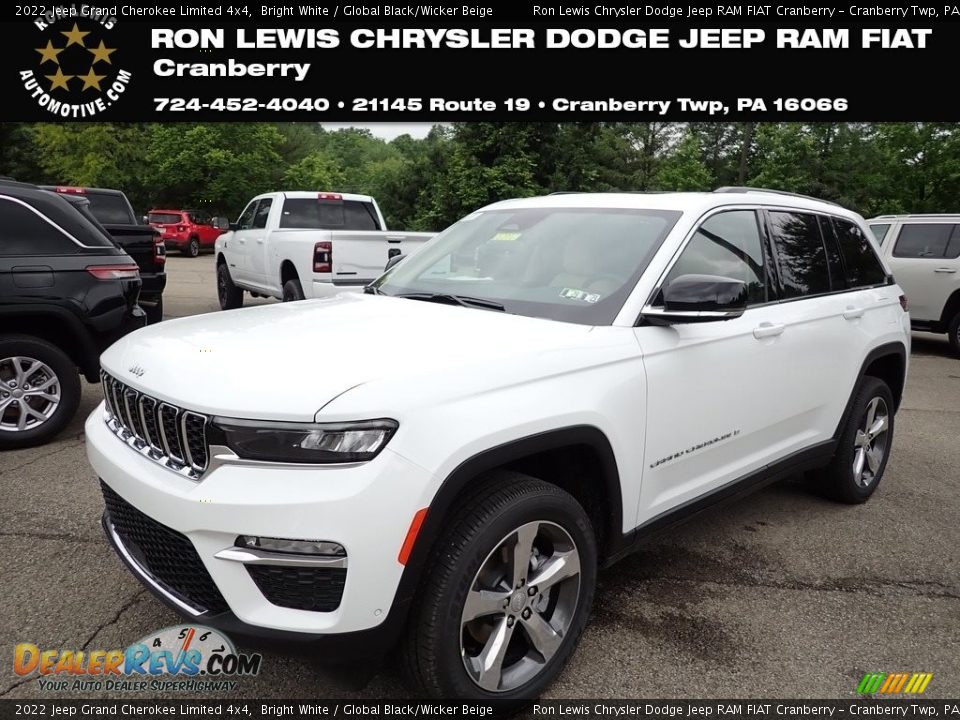 2022 Jeep Grand Cherokee Limited 4x4 Bright White / Global Black/Wicker Beige Photo #1