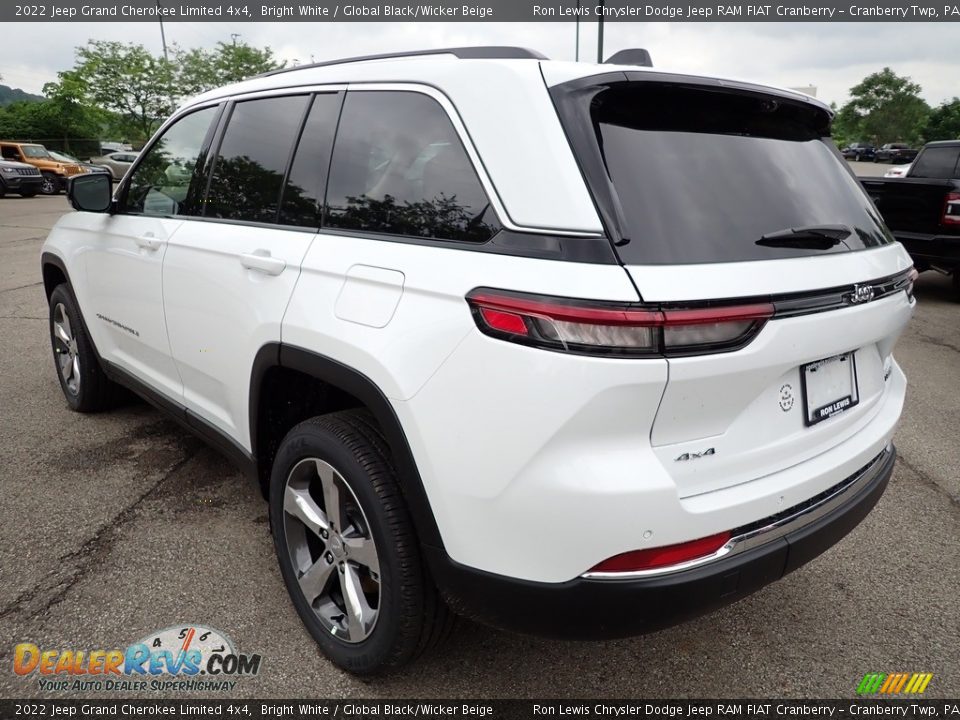 2022 Jeep Grand Cherokee Limited 4x4 Bright White / Global Black/Wicker Beige Photo #3