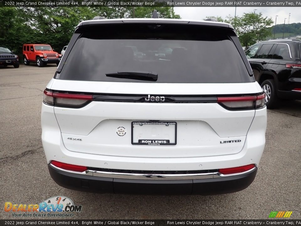 2022 Jeep Grand Cherokee Limited 4x4 Bright White / Global Black/Wicker Beige Photo #4