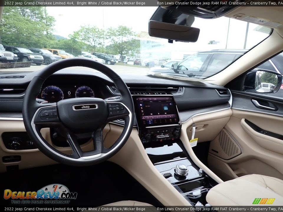 2022 Jeep Grand Cherokee Limited 4x4 Bright White / Global Black/Wicker Beige Photo #14