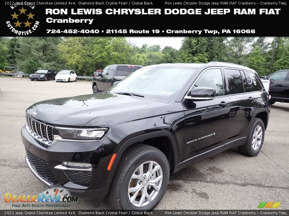2022 Jeep Grand Cherokee Limited 4x4 Diamond Black Crystal Pearl / Global Black Photo #1