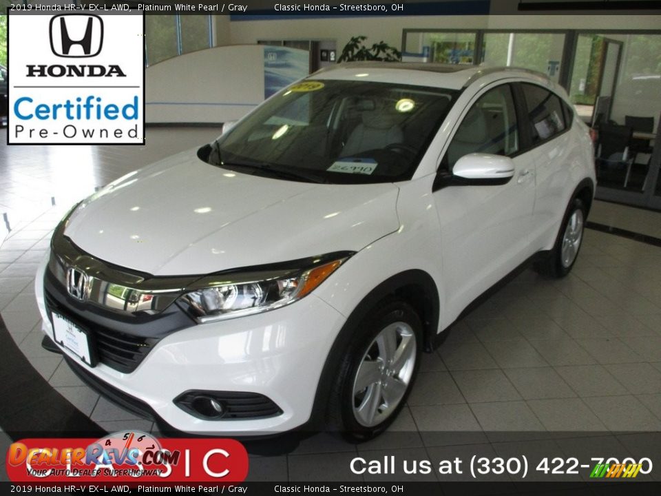 2019 Honda HR-V EX-L AWD Platinum White Pearl / Gray Photo #1