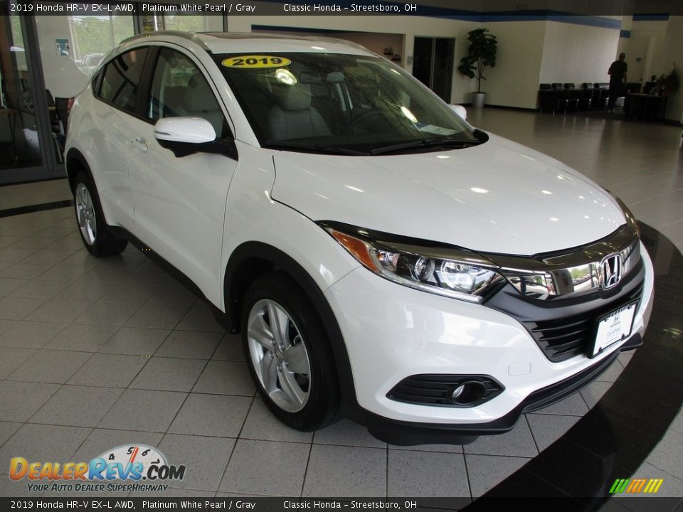 2019 Honda HR-V EX-L AWD Platinum White Pearl / Gray Photo #3