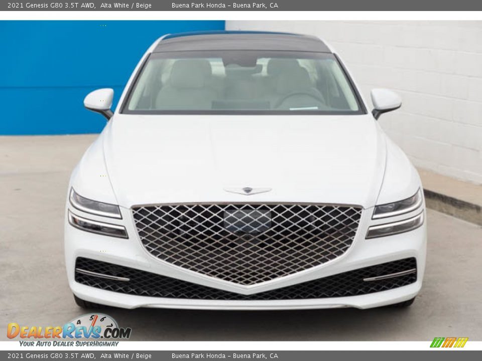 2021 Genesis G80 3.5T AWD Alta White / Beige Photo #7