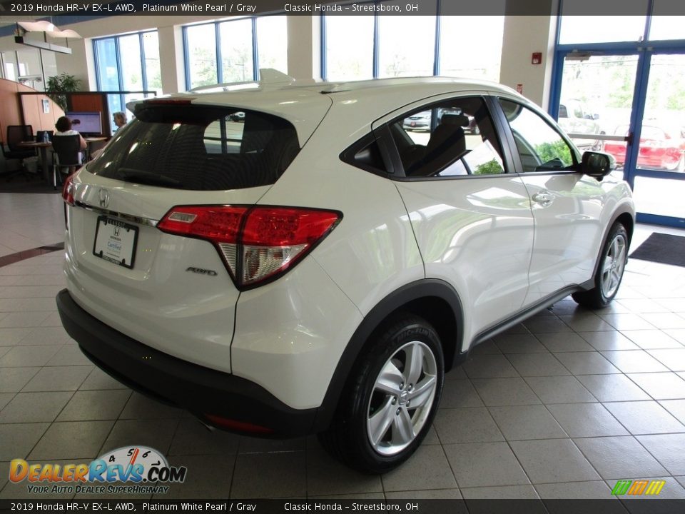 2019 Honda HR-V EX-L AWD Platinum White Pearl / Gray Photo #7