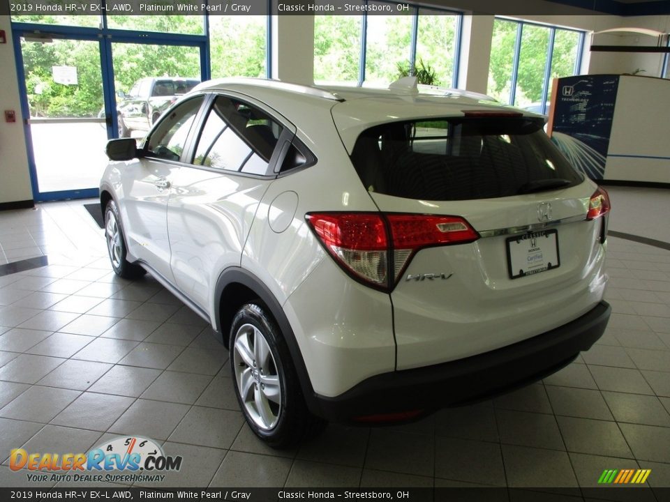 2019 Honda HR-V EX-L AWD Platinum White Pearl / Gray Photo #9