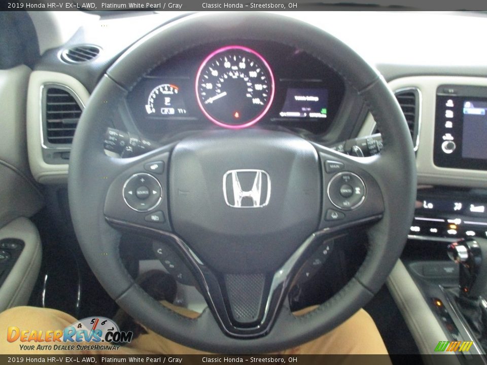 2019 Honda HR-V EX-L AWD Platinum White Pearl / Gray Photo #35