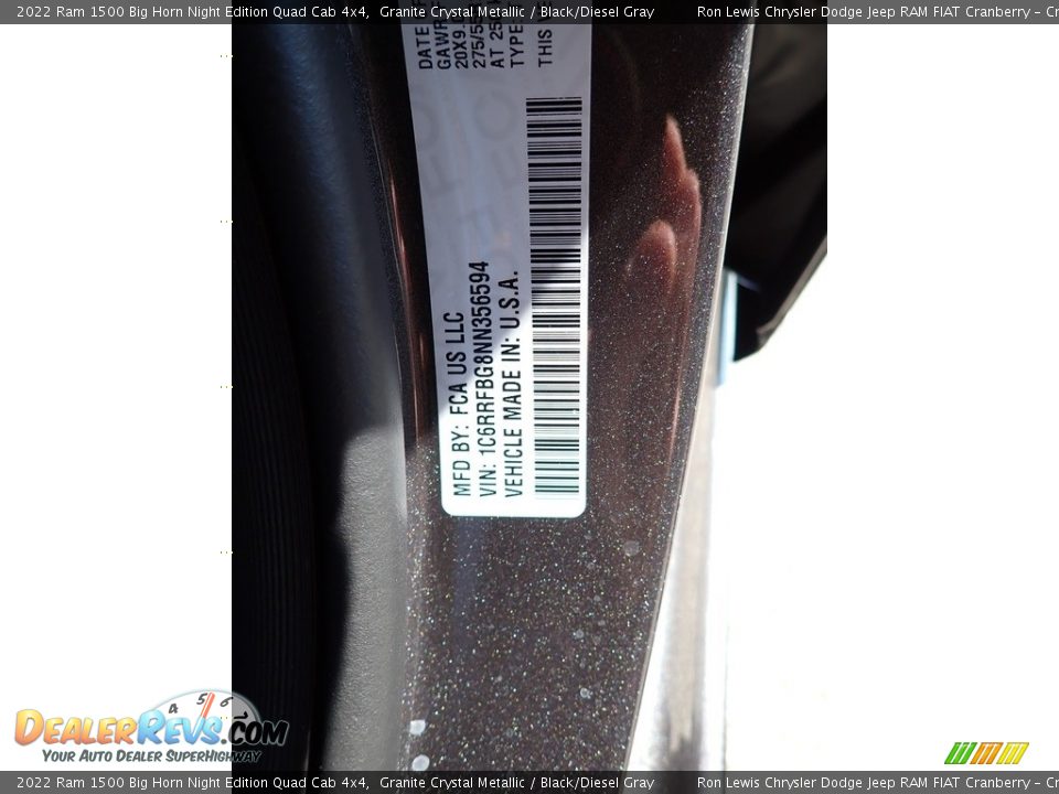 2022 Ram 1500 Big Horn Night Edition Quad Cab 4x4 Granite Crystal Metallic / Black/Diesel Gray Photo #20