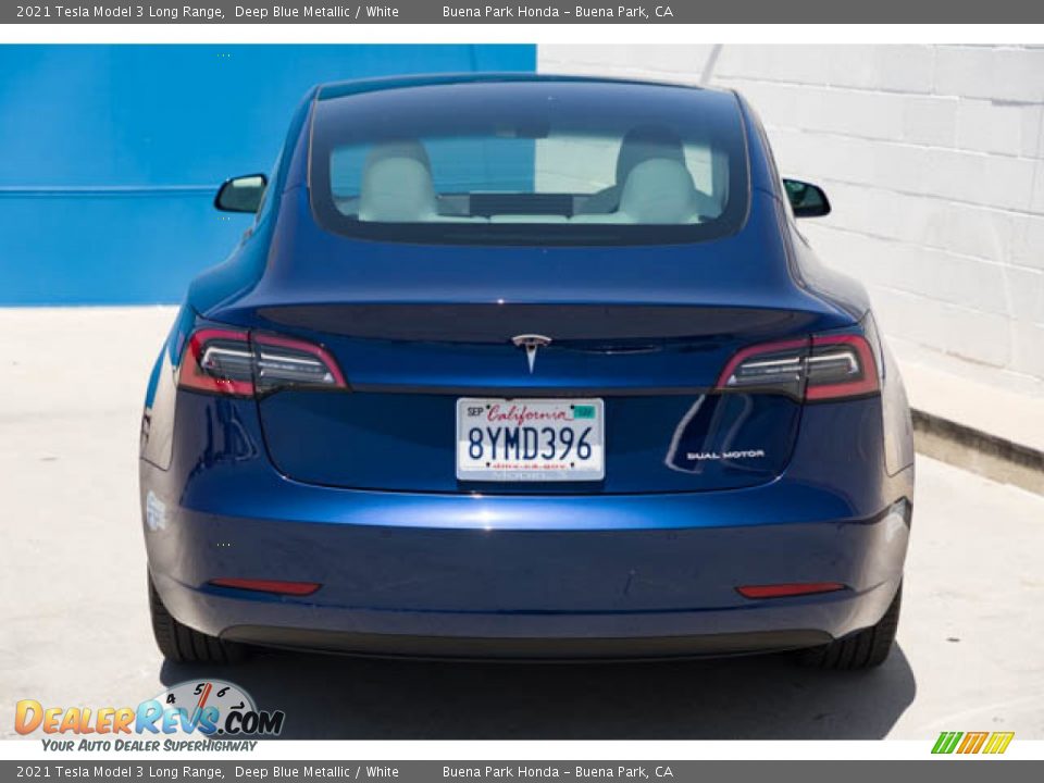 2021 Tesla Model 3 Long Range Deep Blue Metallic / White Photo #9