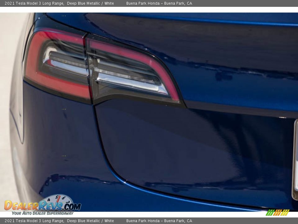 2021 Tesla Model 3 Long Range Deep Blue Metallic / White Photo #10