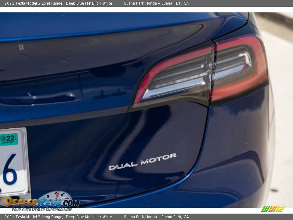 2021 Tesla Model 3 Long Range Deep Blue Metallic / White Photo #11