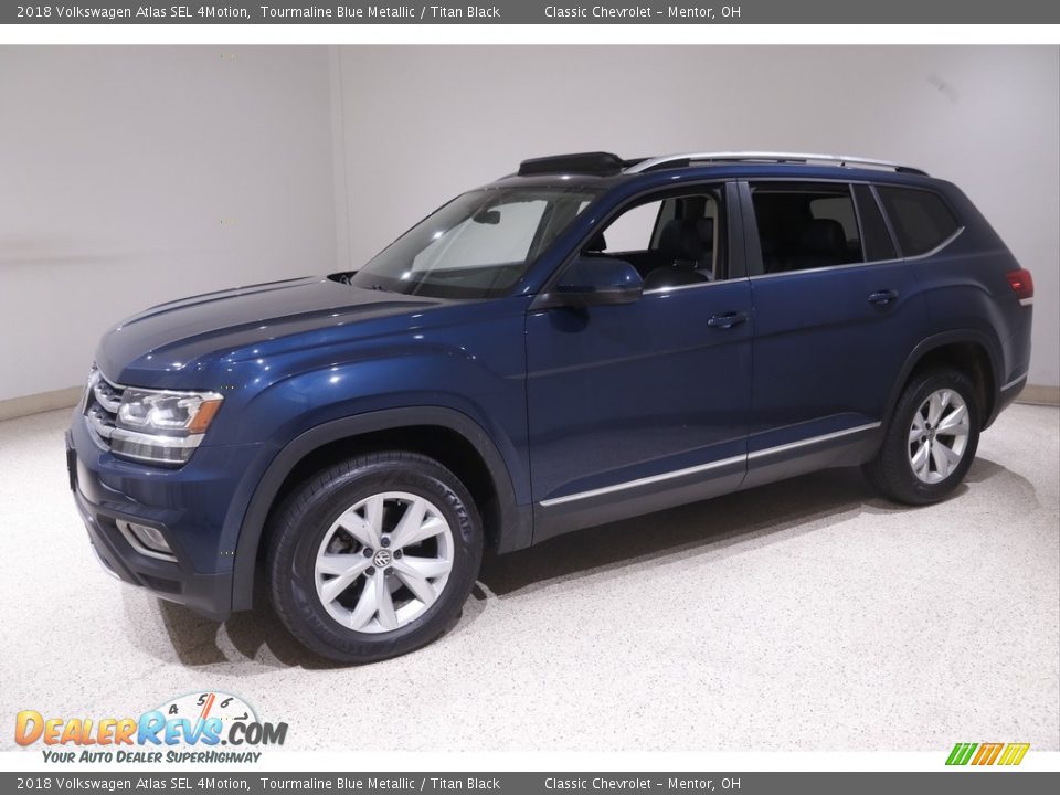 2018 Volkswagen Atlas SEL 4Motion Tourmaline Blue Metallic / Titan Black Photo #3