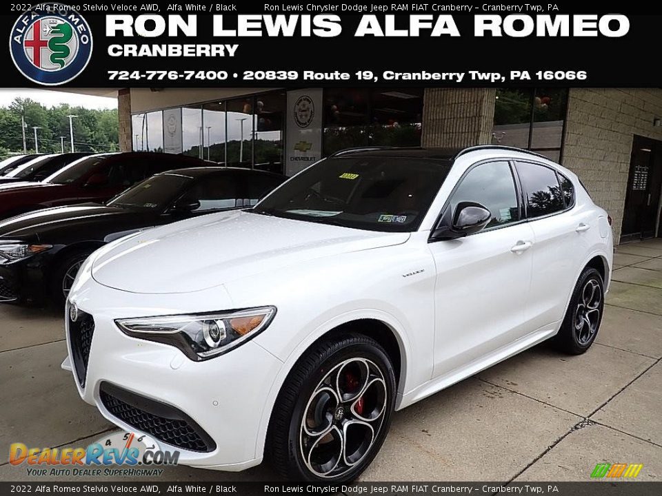 2022 Alfa Romeo Stelvio Veloce AWD Alfa White / Black Photo #1