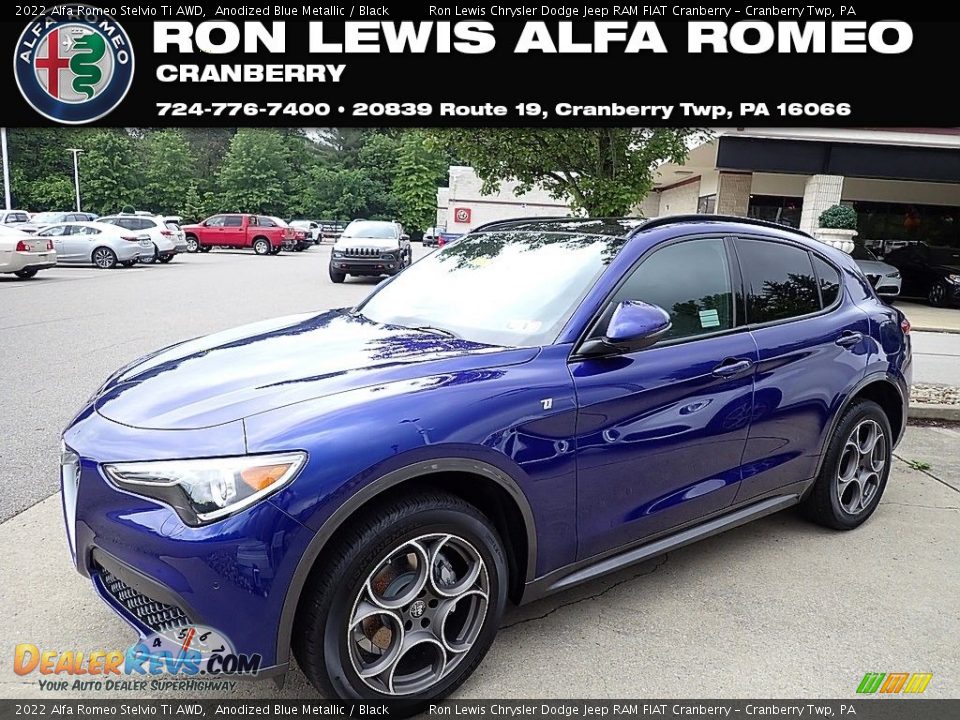 2022 Alfa Romeo Stelvio Ti AWD Anodized Blue Metallic / Black Photo #1