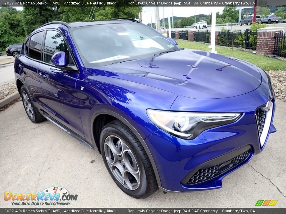 2022 Alfa Romeo Stelvio Ti AWD Anodized Blue Metallic / Black Photo #7