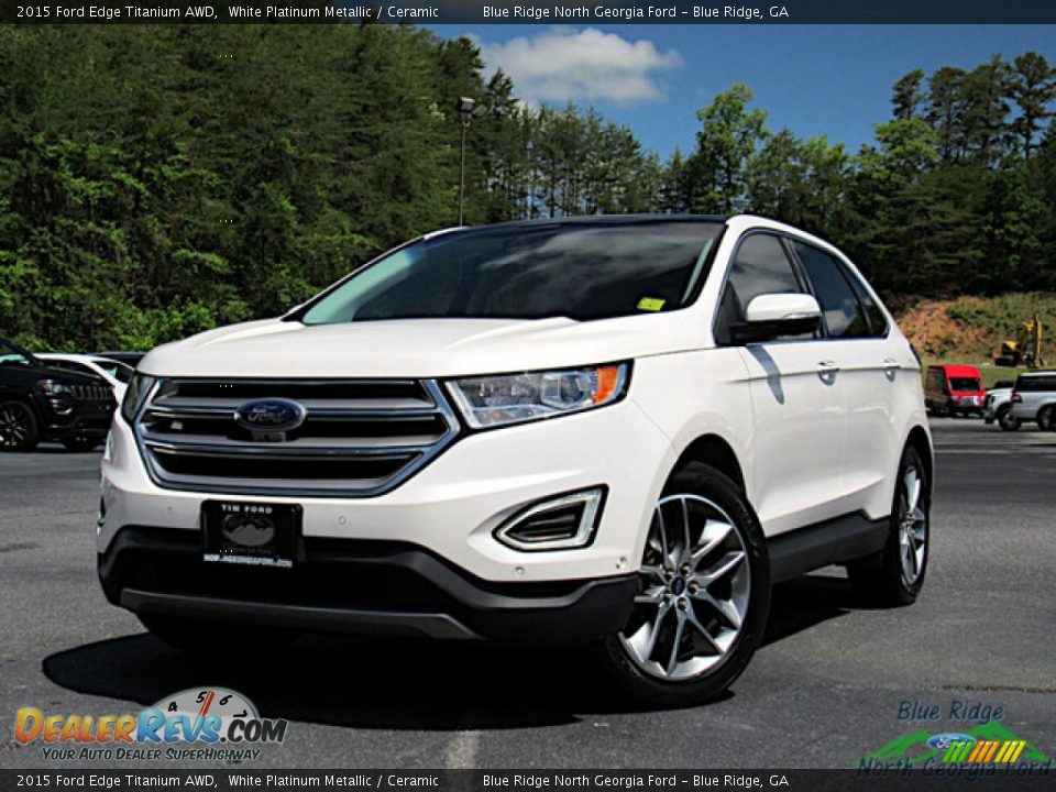 2015 Ford Edge Titanium AWD White Platinum Metallic / Ceramic Photo #1