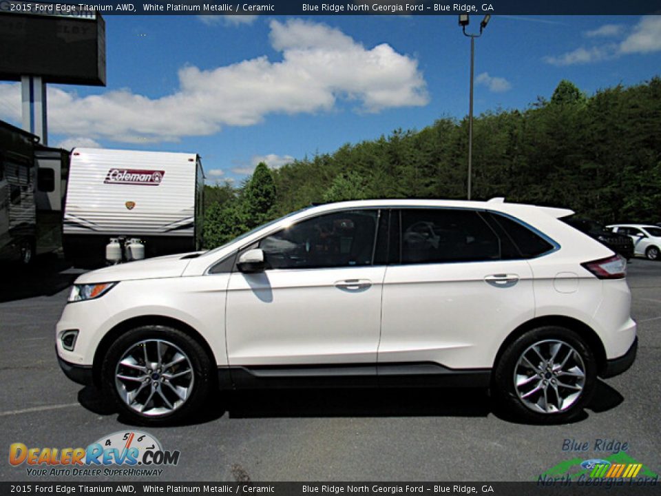 2015 Ford Edge Titanium AWD White Platinum Metallic / Ceramic Photo #2