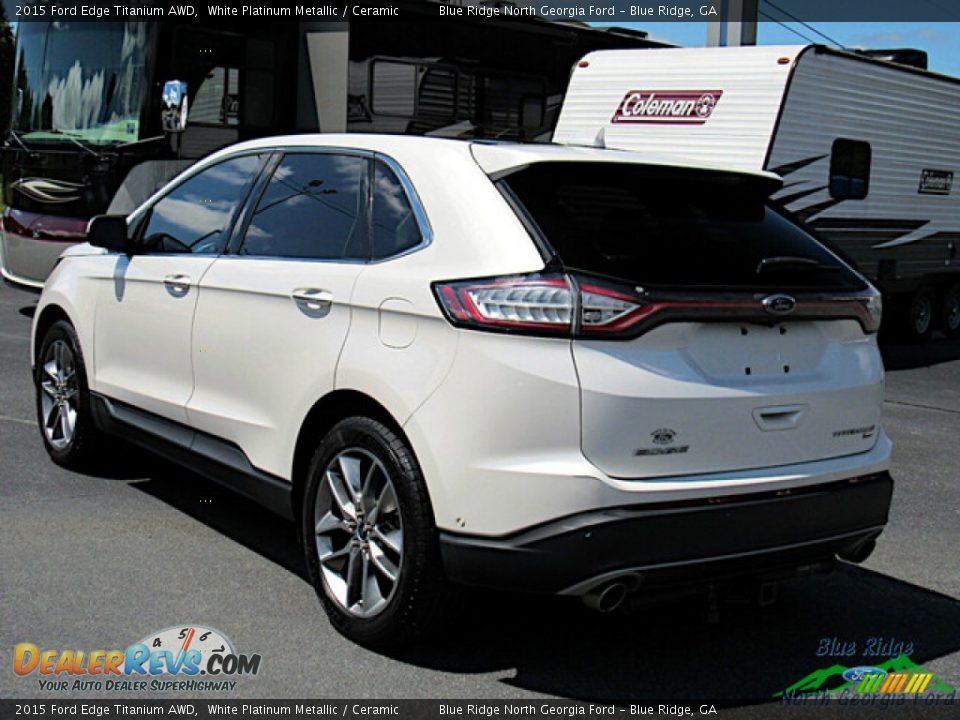 2015 Ford Edge Titanium AWD White Platinum Metallic / Ceramic Photo #3