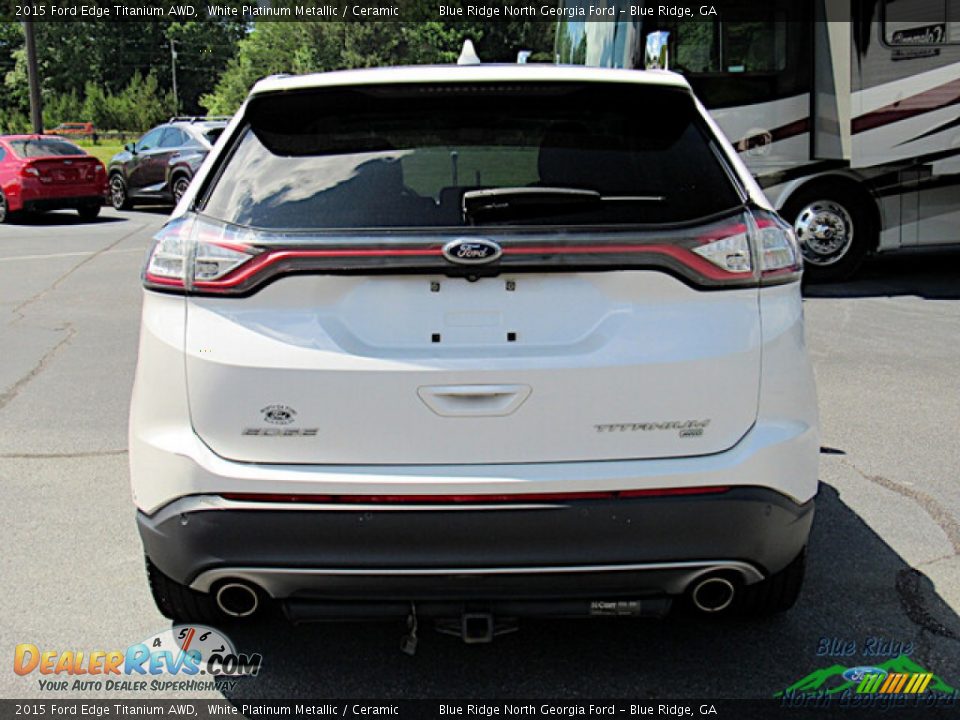 2015 Ford Edge Titanium AWD White Platinum Metallic / Ceramic Photo #4