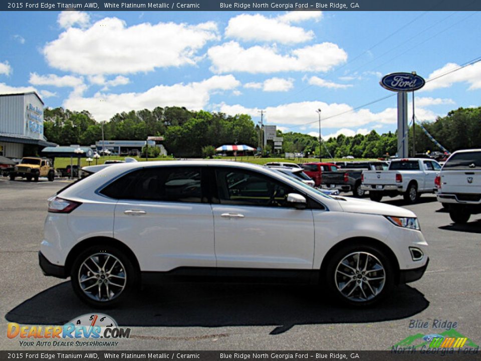 2015 Ford Edge Titanium AWD White Platinum Metallic / Ceramic Photo #6