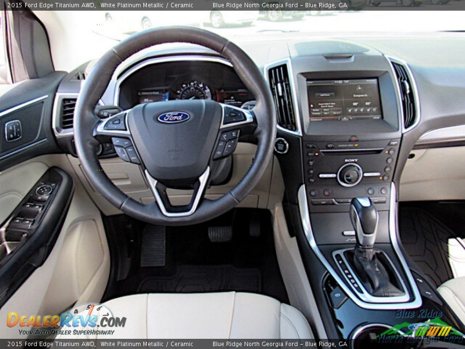 2015 Ford Edge Titanium AWD White Platinum Metallic / Ceramic Photo #15