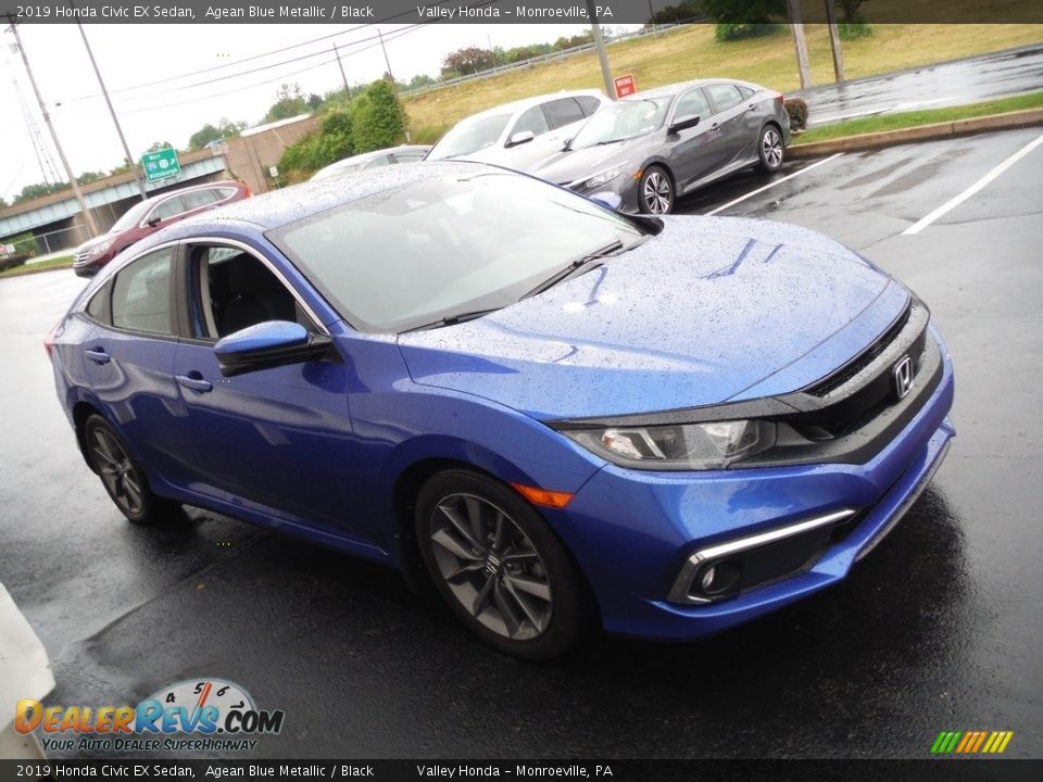 2019 Honda Civic EX Sedan Agean Blue Metallic / Black Photo #6