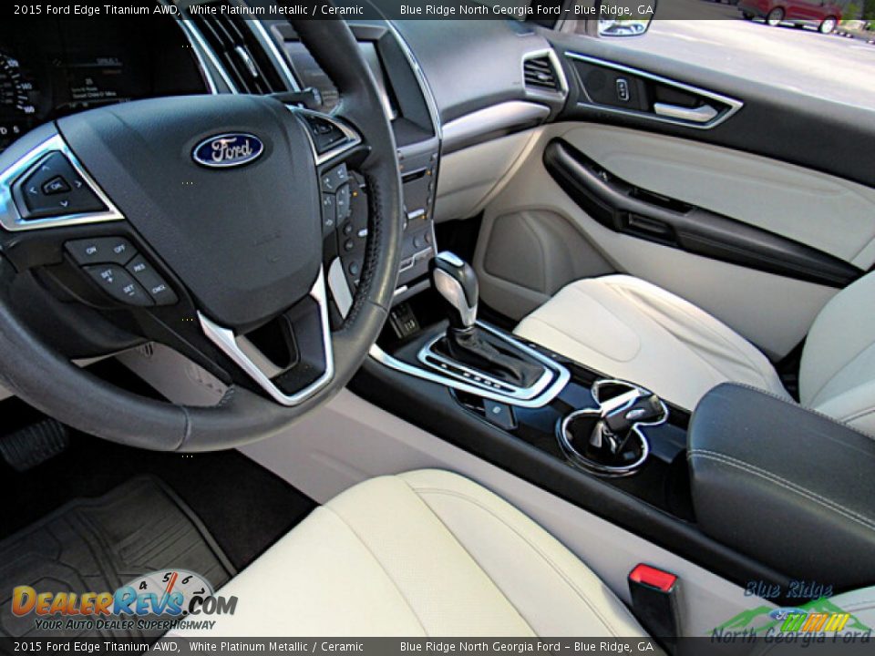 2015 Ford Edge Titanium AWD White Platinum Metallic / Ceramic Photo #25