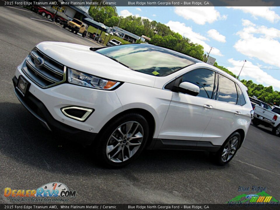 2015 Ford Edge Titanium AWD White Platinum Metallic / Ceramic Photo #26