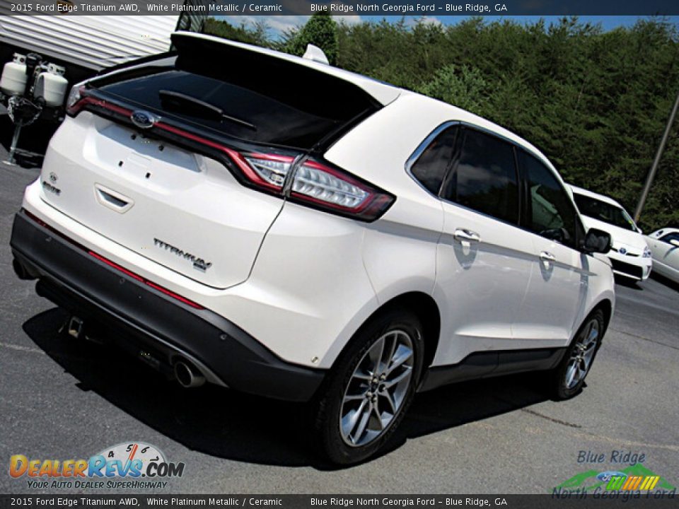 2015 Ford Edge Titanium AWD White Platinum Metallic / Ceramic Photo #28