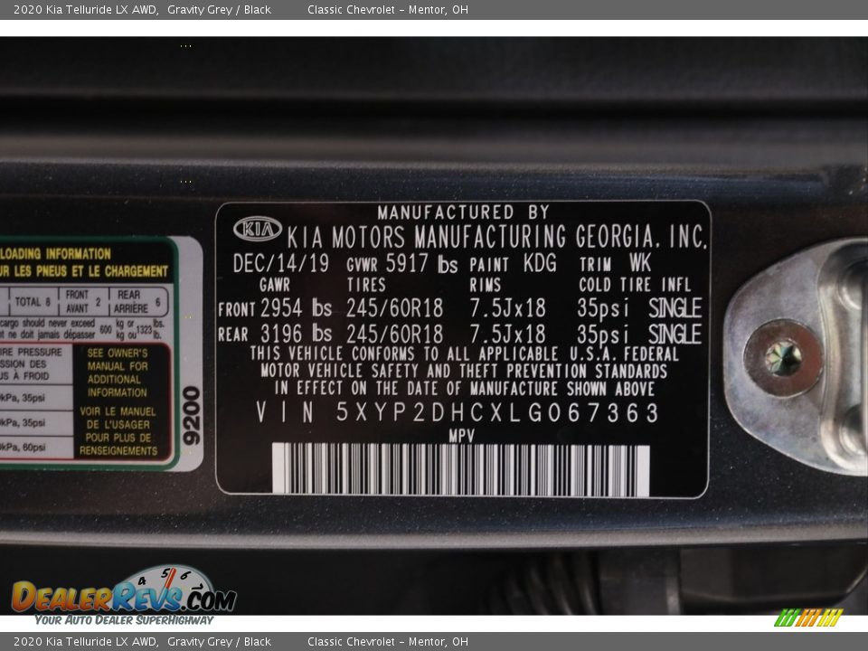 2020 Kia Telluride LX AWD Gravity Grey / Black Photo #21