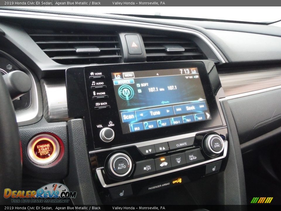 2019 Honda Civic EX Sedan Agean Blue Metallic / Black Photo #18