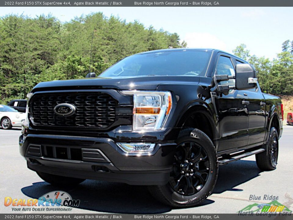 2022 Ford F150 STX SuperCrew 4x4 Agate Black Metallic / Black Photo #1