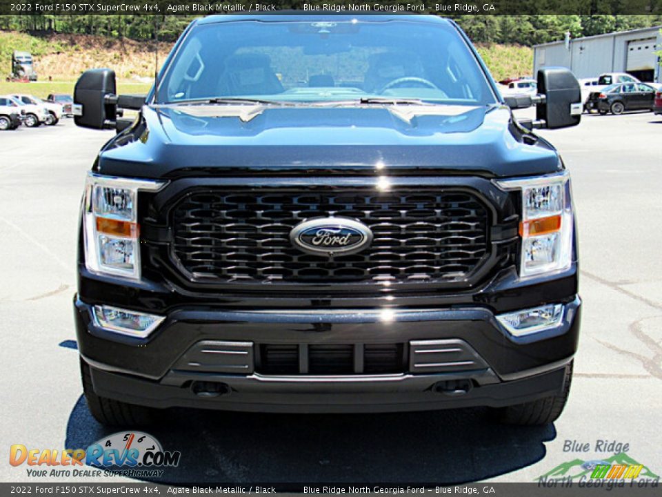 2022 Ford F150 STX SuperCrew 4x4 Agate Black Metallic / Black Photo #8