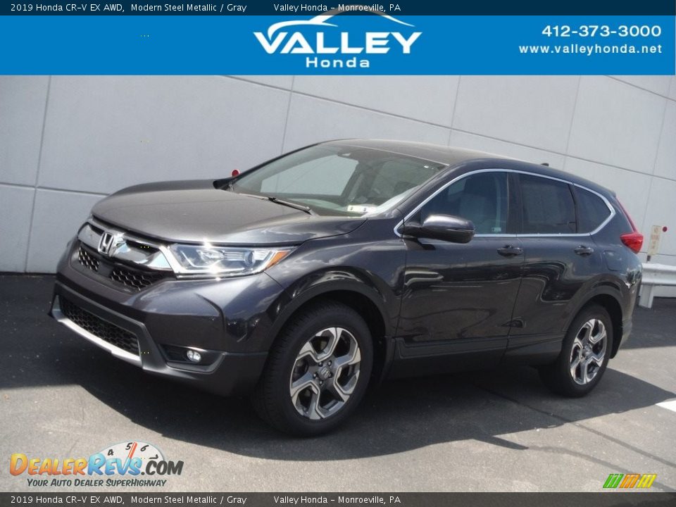 2019 Honda CR-V EX AWD Modern Steel Metallic / Gray Photo #1