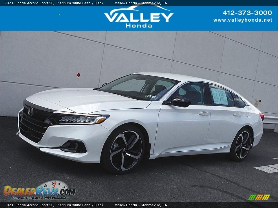 2021 Honda Accord Sport SE Platinum White Pearl / Black Photo #1