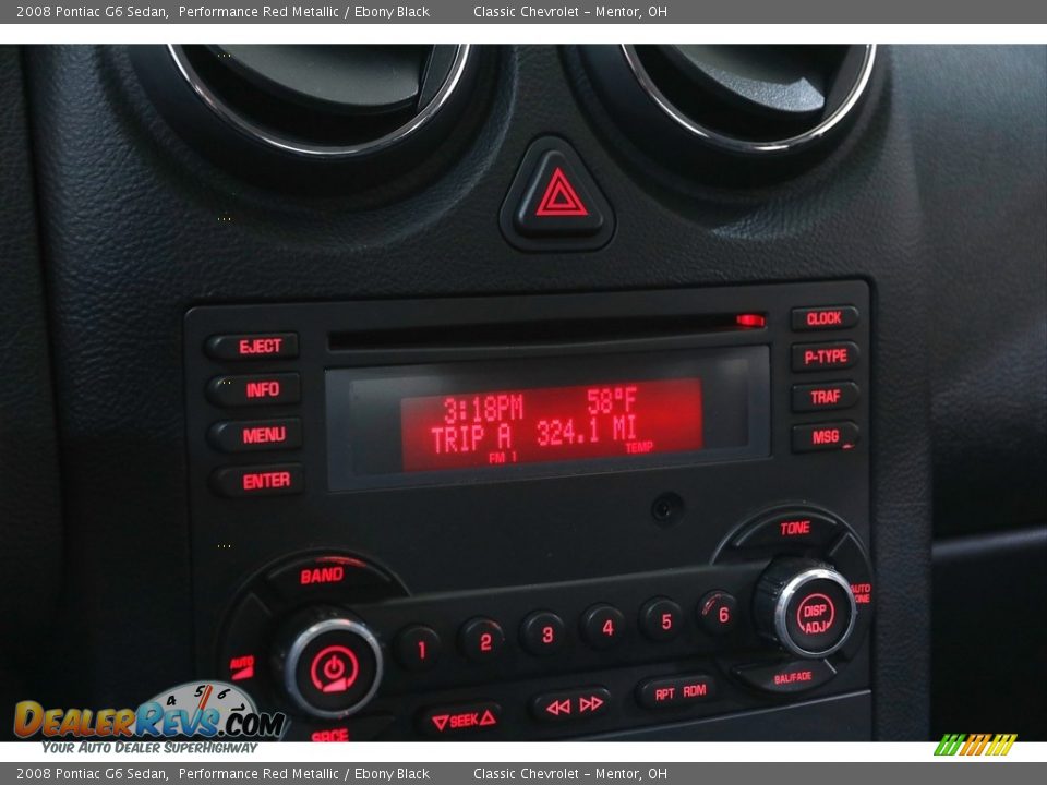 2008 Pontiac G6 Sedan Performance Red Metallic / Ebony Black Photo #10