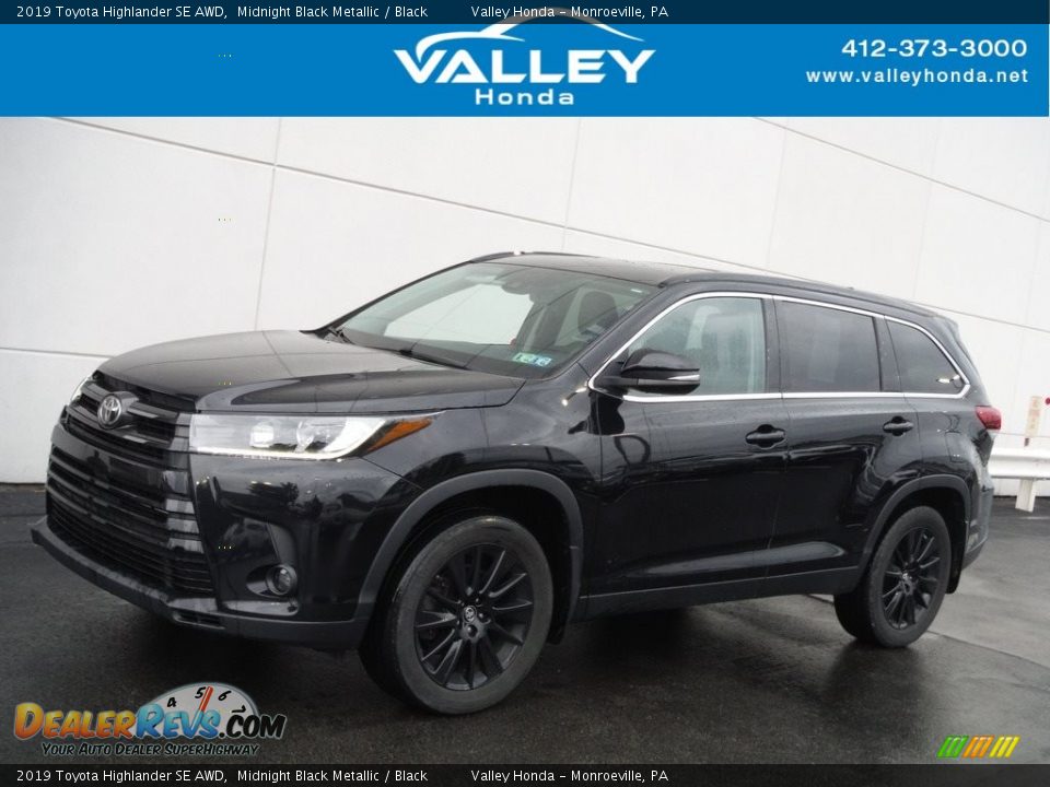 2019 Toyota Highlander SE AWD Midnight Black Metallic / Black Photo #1