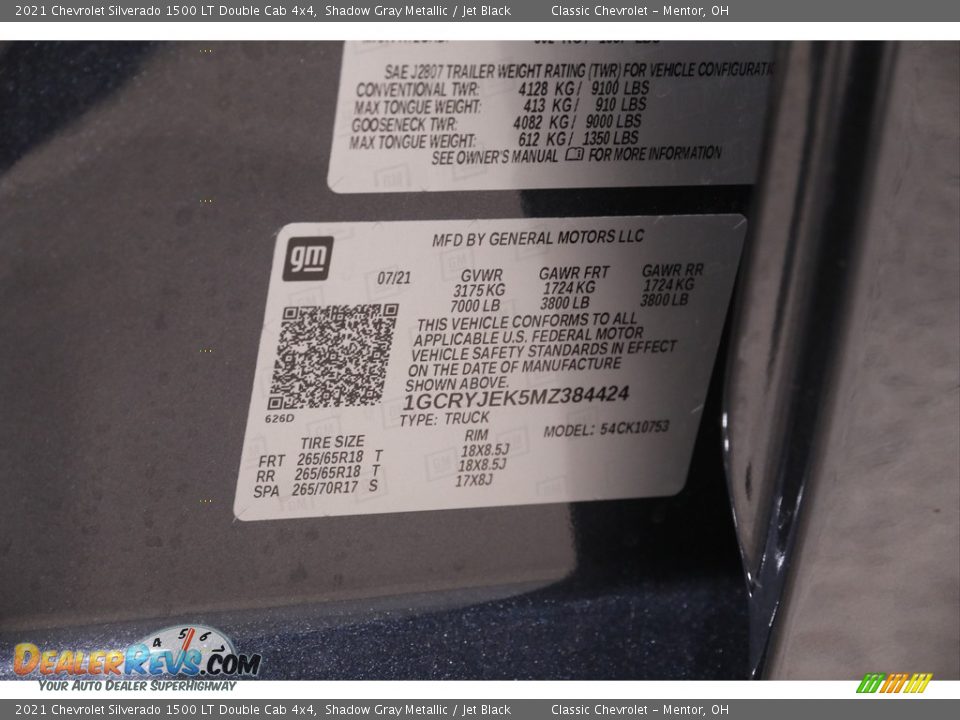 2021 Chevrolet Silverado 1500 LT Double Cab 4x4 Shadow Gray Metallic / Jet Black Photo #22