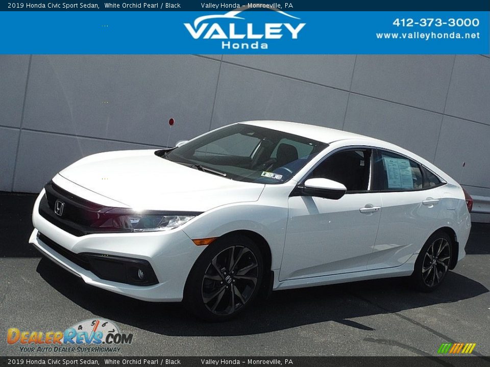 2019 Honda Civic Sport Sedan White Orchid Pearl / Black Photo #1