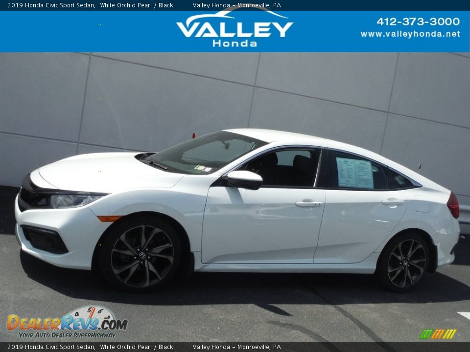 2019 Honda Civic Sport Sedan White Orchid Pearl / Black Photo #2