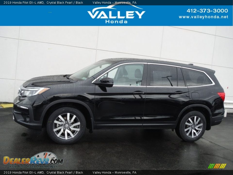 2019 Honda Pilot EX-L AWD Crystal Black Pearl / Black Photo #2