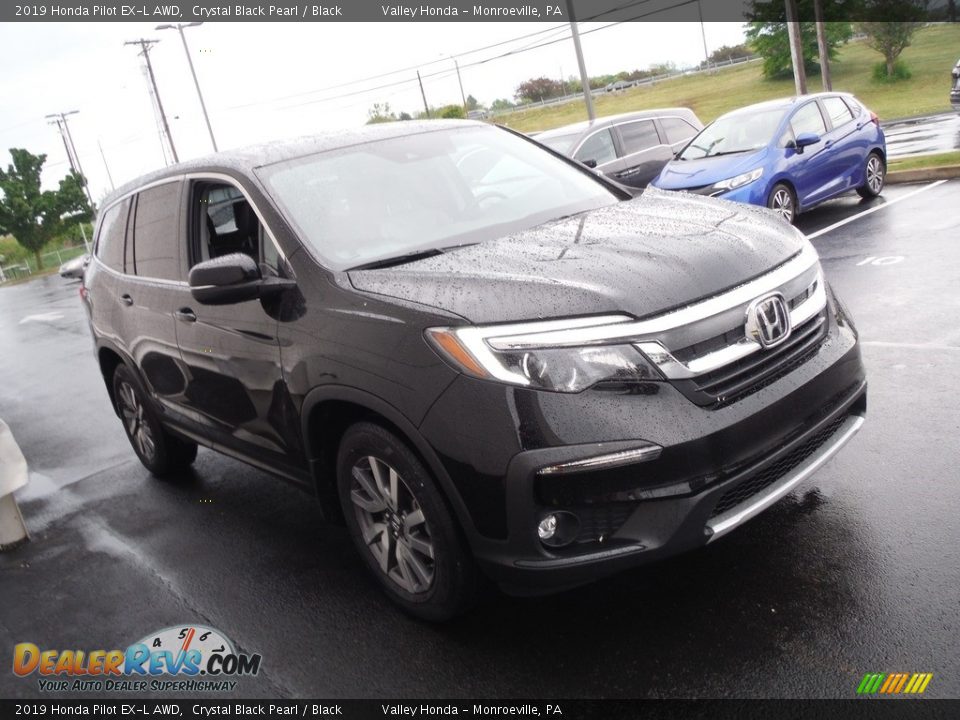 2019 Honda Pilot EX-L AWD Crystal Black Pearl / Black Photo #6