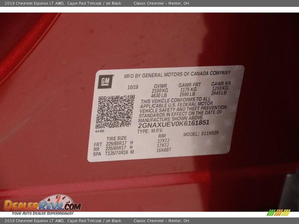 2019 Chevrolet Equinox LT AWD Cajun Red Tintcoat / Jet Black Photo #19