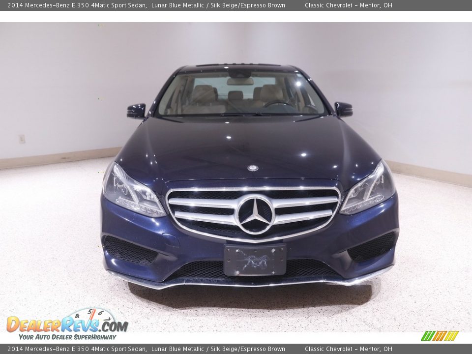 2014 Mercedes-Benz E 350 4Matic Sport Sedan Lunar Blue Metallic / Silk Beige/Espresso Brown Photo #2