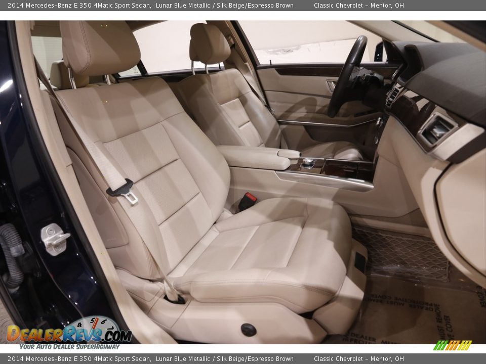 2014 Mercedes-Benz E 350 4Matic Sport Sedan Lunar Blue Metallic / Silk Beige/Espresso Brown Photo #16