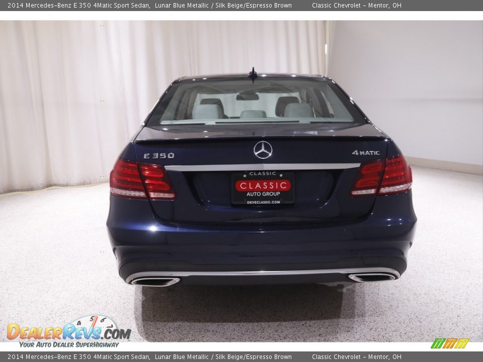 2014 Mercedes-Benz E 350 4Matic Sport Sedan Lunar Blue Metallic / Silk Beige/Espresso Brown Photo #19