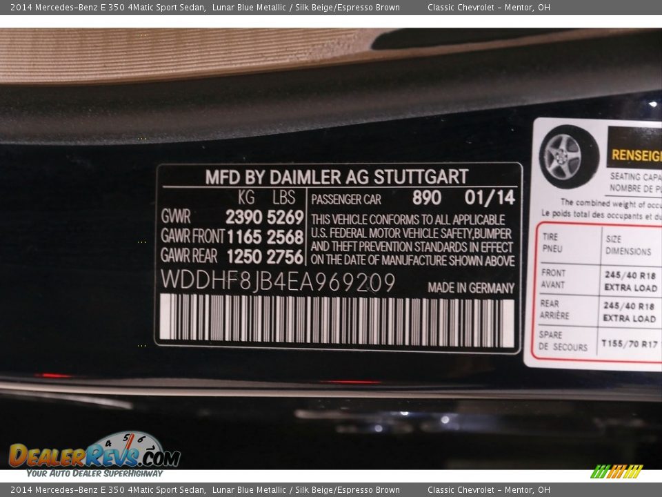 2014 Mercedes-Benz E 350 4Matic Sport Sedan Lunar Blue Metallic / Silk Beige/Espresso Brown Photo #22