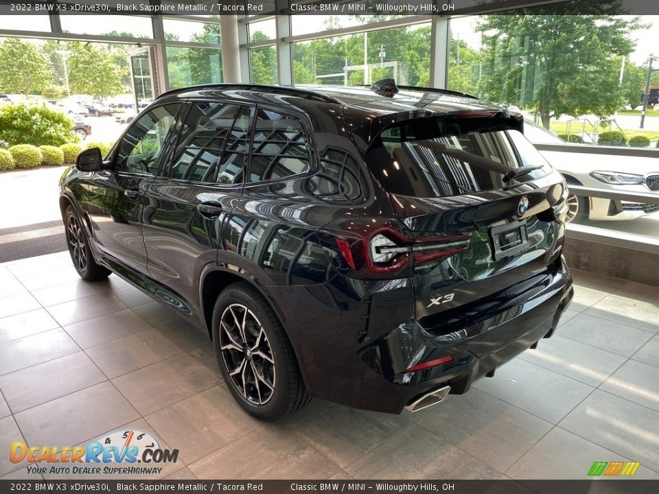 2022 BMW X3 xDrive30i Black Sapphire Metallic / Tacora Red Photo #2